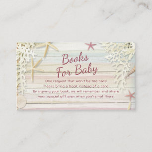 Tropical Beach Seashell Baby Shower Books For Baby Enclosure Card