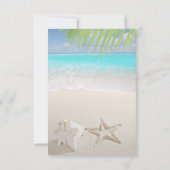 Tropical Beach,Seastar,Seashell RSVP Invitation (Back)