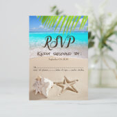 Tropical Beach,Seastar,Seashell RSVP Invitation (Standing Front)