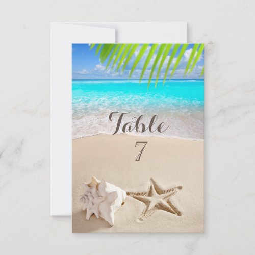 Tropical BeachSeastarSeashell Table Card