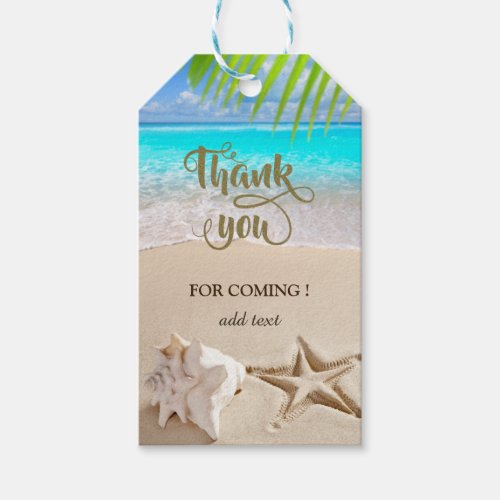 Tropical BeachSeastarSeashell Thank You Gift Tags