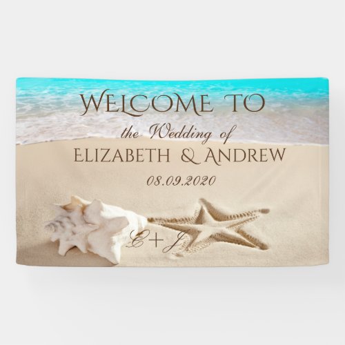 Tropical BeachSeastarSeashell  Wedding Banner