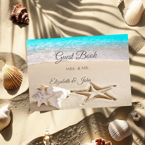 Tropical BeachSeastarSeashell  Wedding Guest Book