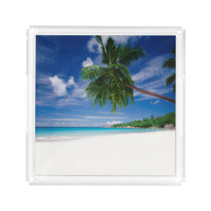 Tropical Beach Seychelles Acrylic Tray