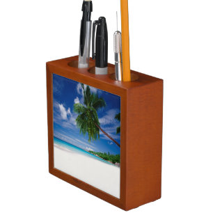 Tropical Beach Seychelles Desk Organizer