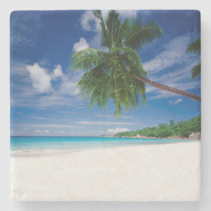 Tropical Beach   Seychelles Stone Coaster