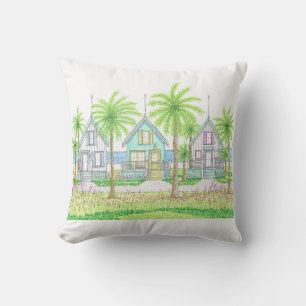 Tropical Beach Shack Outdoor Pillow