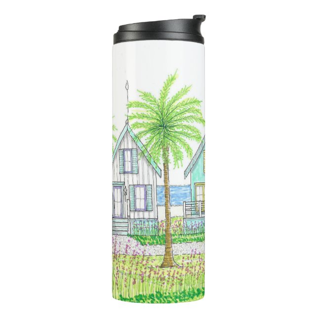 Tropical Beach Shack Thermal Tumbler (Rotated Left)