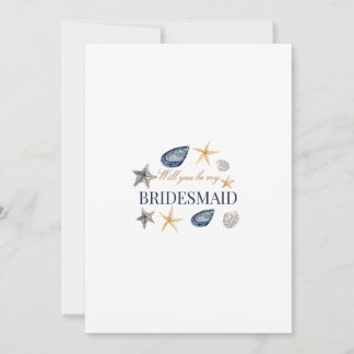 Tropical Beach Shell Bridesmaid Proposal Card 
