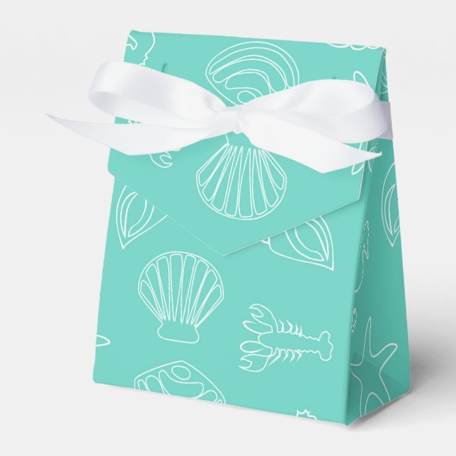 Tropical Beach Shell Favor Gift Box (Front Side)