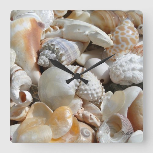 Tropical Beach Shells Photography Wall Clock