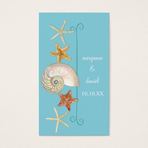 Customizable Tropical Beach Shells Starfish Nautilus Summer Business Cards