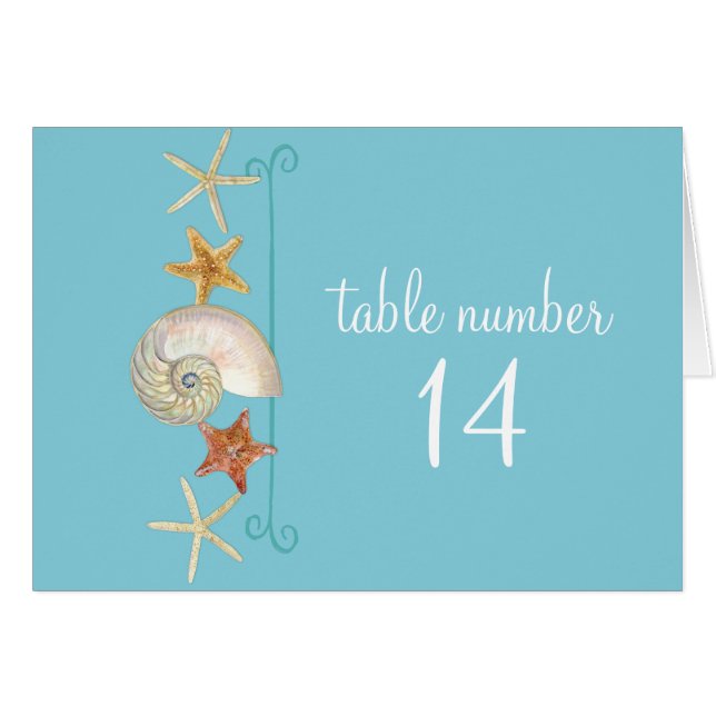 Tropical Beach Shells Starfish Nautilus Summer Cards (Front Horizontal)