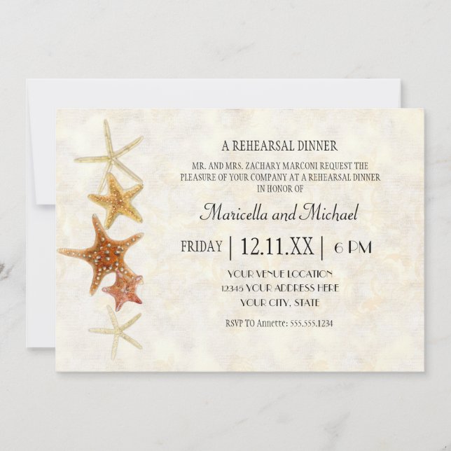 Tropical Beach Shells Starfish Nautilus Summer Invitation (Front)