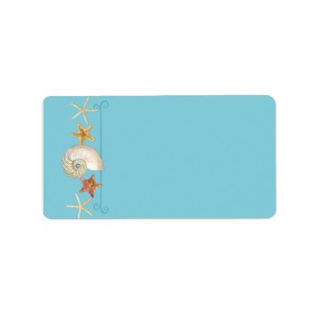Tropical Beach Shells Starfish Nautilus Summer Label by ModernStylePaperie at Zazzle