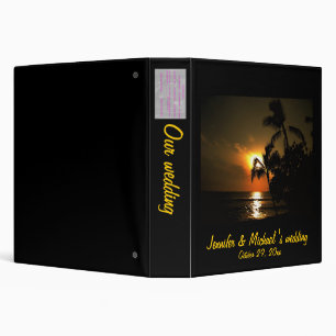 Tropical Beach Shoreline Wedding 3 Ring Binder