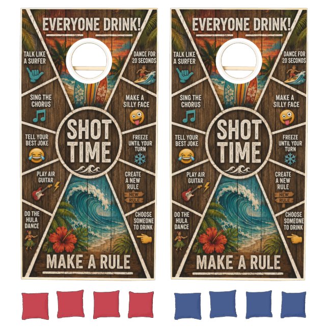 Tropical Beach Shot Time  Cornhole Set (Set)