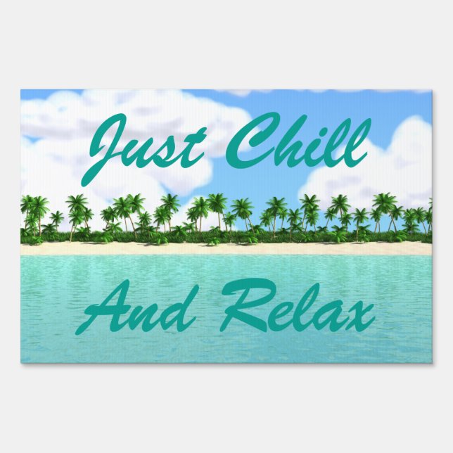 Tropical Beach Sign (Front)