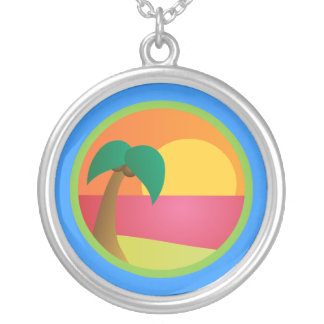 Tropical Beach Silver Plated Necklace