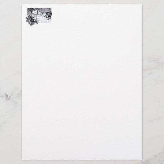 Tropical Beach South Wind Vintage Art (Front)