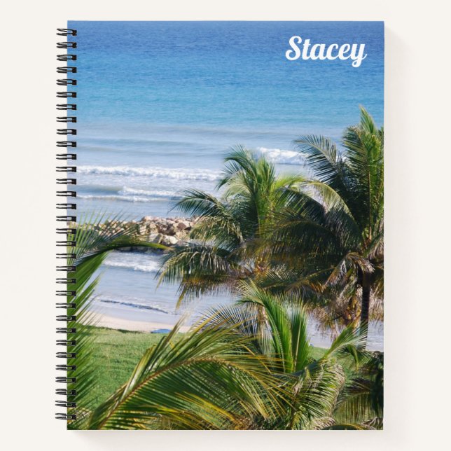 Tropical Beach Spiral Notebook  (Front)