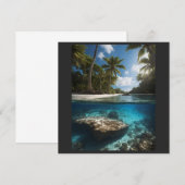 Tropical Beach Split View Ocean Above invitation (Front/Back)