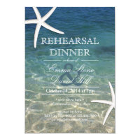 Tropical Beach Starfish Rehearsal Dinner Invitation
