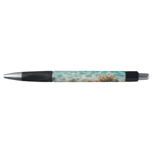 Tropical Beach Starfish Seashells Ocean Scene Pen (Front)