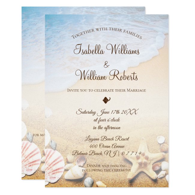 Tropical Beach Starfish Wedding Invitation