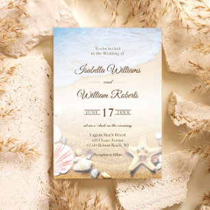 Tropical Beach Starfish Wedding Party Invitation