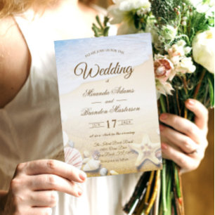 Tropical Beach Starfish Wedding Party Invitation