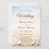 Tropical Beach Starfish Wedding Party Invitation (Front)