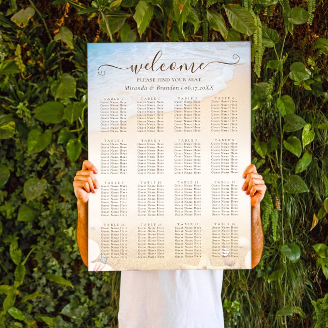 Tropical Beach Starfish Wedding Seating Chart (Creator Uploaded)