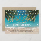 Tropical Beach String Lights Bridal Shower Invitation (Front/Back)