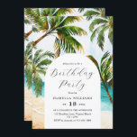 Tropical Beach Summer 30th Birthday Invitation<br><div class="desc">Elegant tropical beach summer 30th birthday invitation.</div>