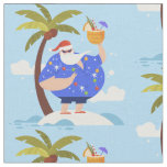 tropical beach summer christmas vacation santa fabric
