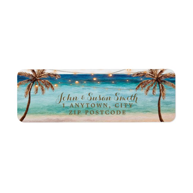 tropical beach summer return address labels