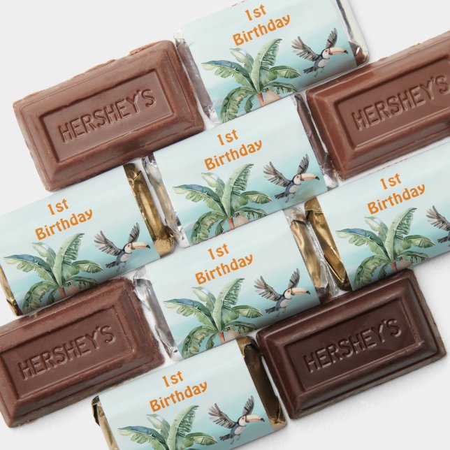 Tropical Beach Summer Surf Sea 1st Birthday Girl Hershey's Miniatures (Assorted)