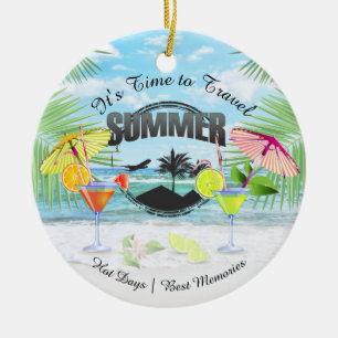 Tropical Beach, Summer Vacation Personalized Ceramic Ornament