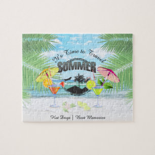 Tropical Beach, Summer Vacation   Personalized Jigsaw Puzzle