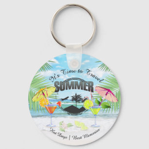 Tropical Beach, Summer Vacation   Personalized Keychain