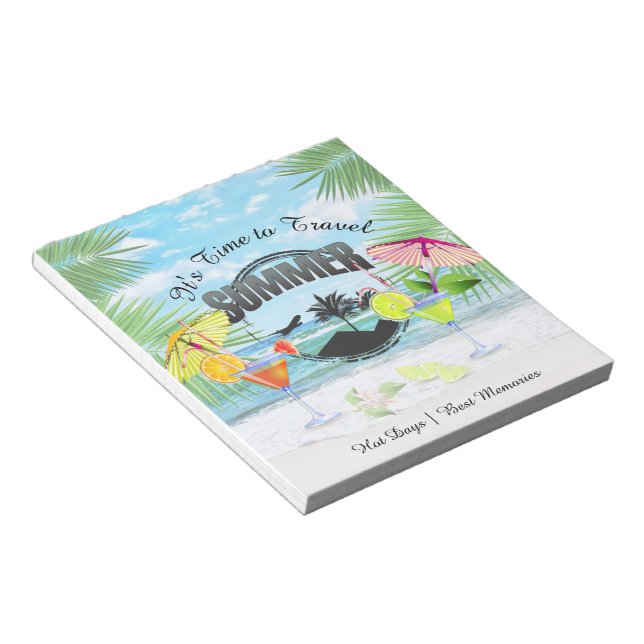 Tropical Beach, Summer Vacation | Personalized Notepad (Angled)