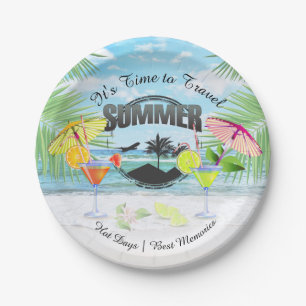 Tropical Beach, Summer Vacation Personalized Paper Plates