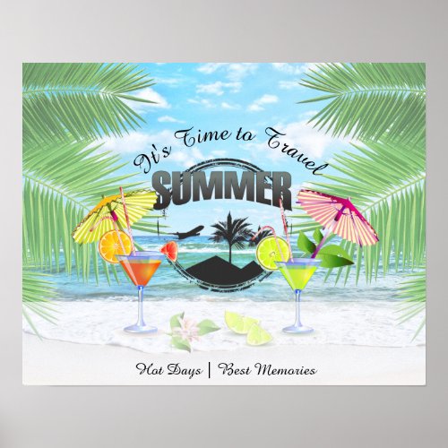 Tropical Beach Summer Vacation  Personalized Poster