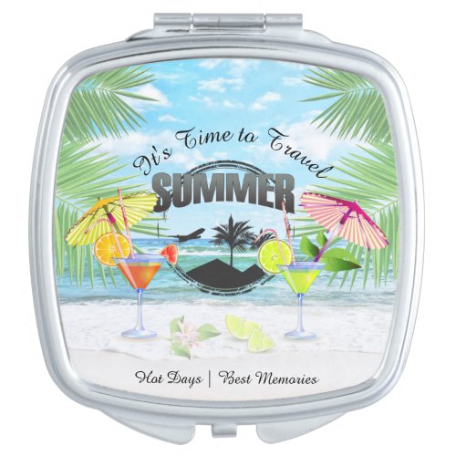 Tropical Beach Summer Vacation  Personalized Vanity Mirror