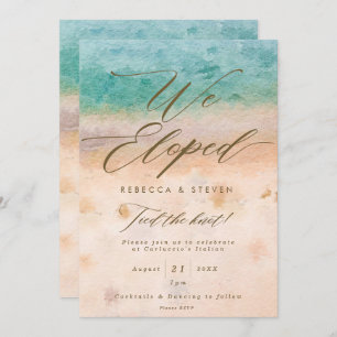 tropical beach summer we eloped invitation