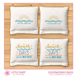 Tropical Beach Sun Waves Ocean Cornhole Bags