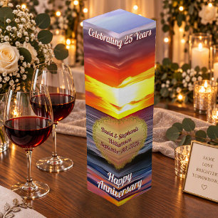 Tropical Beach Sunset Anniversary 1739 Wine Box