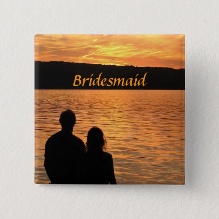 Tropical Beach Sunset Bridesmaid Pin