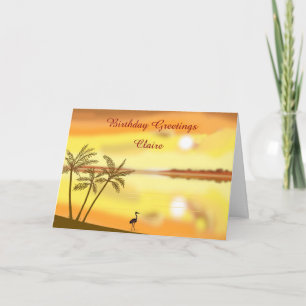 Tropical Beach sunset Card